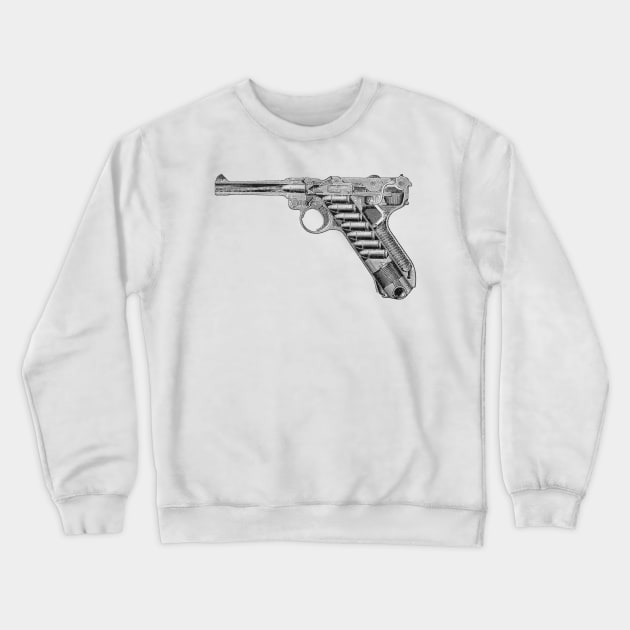 Luger Diagram (black) Crewneck Sweatshirt by Big Term Designs